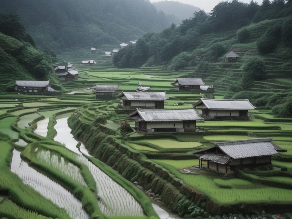 山あいの棚田